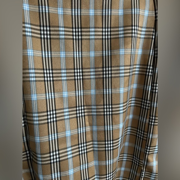 Tan and Blue Plaid Mini Skirt Size Large - Picture 2 of 5